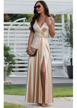 Elizabeth Marina długa satynowa sukienka złoty beż ze sklepu intimiti.pl w kategorii Sukienki - zdjęcie 187879424