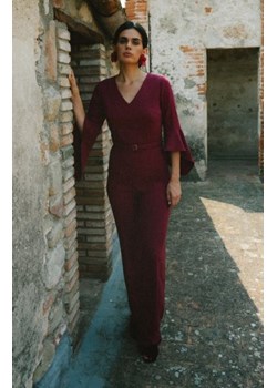Stylove S416 kombinezon z rękawami z falbaną bordowy ze sklepu intimiti.pl w kategorii Kombinezony damskie - zdjęcie 187879461