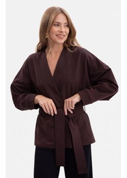 Bewear B297 blezer narzutka z paskiem brązowa ze sklepu intimiti.pl w kategorii Marynarki damskie - zdjęcie 187879462
