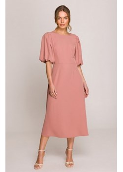 Stylove S399 sukienka z bufiastymi rękawami różana ze sklepu intimiti.pl w kategorii Sukienki - zdjęcie 187879482