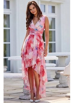 Roco sukienka z asymetrycznym przodem w kwiaty 401 56D ze sklepu intimiti.pl w kategorii Sukienki - zdjęcie 187879521