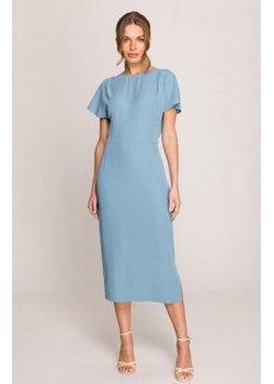Stylove S398 sukienka z dekoltem z tyłu i rozcięciem zimny niebieski ze sklepu intimiti.pl w kategorii Sukienki - zdjęcie 187879524