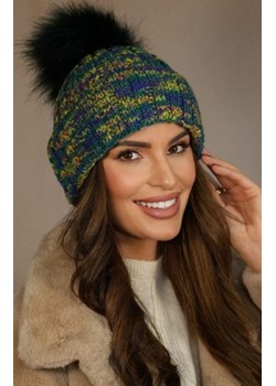 Zimowa czapka damska Pavone zielona ze sklepu intimiti.pl w kategorii Czapki zimowe damskie - zdjęcie 187879642