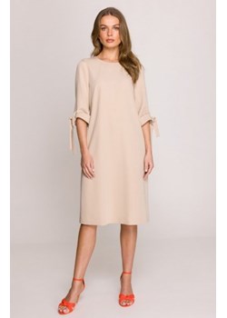 Stylove S393 sukienka z wiązanymi rękawami beżowa ze sklepu intimiti.pl w kategorii Sukienki - zdjęcie 187879682