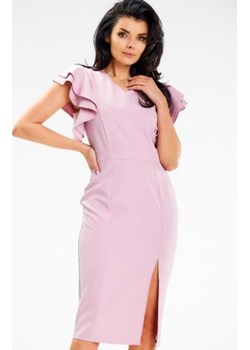 Awama A634 dopasowana sukienka midi ze sklepu intimiti.pl w kategorii Sukienki - zdjęcie 187879683