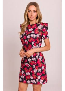 Moe wzorzysta sukienka mini z ozdobnymi rękawami M856/3 ze sklepu intimiti.pl w kategorii Sukienki - zdjęcie 187879730