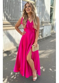 Nifiko Paula satyna gorsetowa sukienka na jedno ramię fuksja ze sklepu intimiti.pl w kategorii Sukienki - zdjęcie 187879814