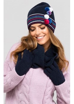 Kamea Kolorado czapka z pomponikami granatowa ze sklepu intimiti.pl w kategorii Czapki zimowe damskie - zdjęcie 187879884
