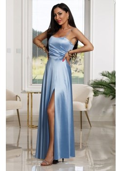 Elizabeth Nathalie długa satynowa sukienka błękitna ze sklepu intimiti.pl w kategorii Sukienki - zdjęcie 187879912