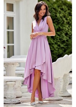 Asymetryczna satynowa sukienka maxi fioletowa ze sklepu intimiti.pl w kategorii Sukienki - zdjęcie 187879951