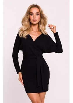 Moe prążkowana sukienka z paskiem czarna M819 ze sklepu intimiti.pl w kategorii Sukienki - zdjęcie 187880214