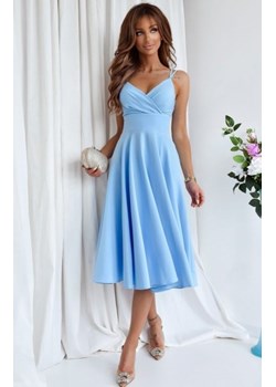 Duet Tifani rozkloszowana sukienka midi błękitna ze sklepu intimiti.pl w kategorii Sukienki - zdjęcie 187880414