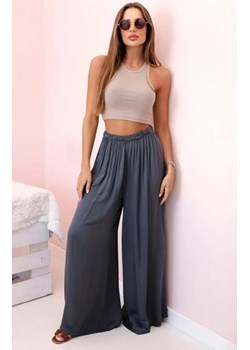 Spodnie damskie szerokie z gumką w pasie grafitowe ze sklepu intimiti.pl w kategorii Spodnie damskie - zdjęcie 187880422