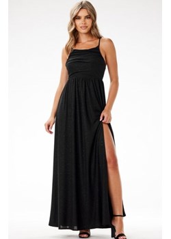 Awama A696 brokatowa sukienka maxi czarna ze sklepu intimiti.pl w kategorii Sukienki - zdjęcie 187880430