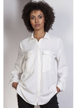Koszula oversize ecru K108 ze sklepu intimiti.pl w kategorii Koszule damskie - zdjęcie 187880444