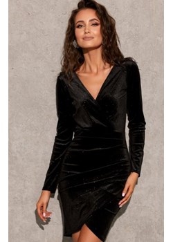 Sukienka ołówkowa welur czarna 0318 połysk ze sklepu intimiti.pl w kategorii Sukienki - zdjęcie 187880732