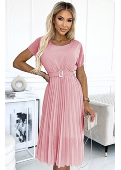 Numoco 465-3 MIA plisowana sukienka midi z szerokim paskiem ze sklepu intimiti.pl w kategorii Sukienki - zdjęcie 187880792