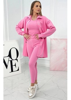 Komplet 3-częściowy bluza, top i legginsy różowy ze sklepu intimiti.pl w kategorii Dresy damskie - zdjęcie 187880992