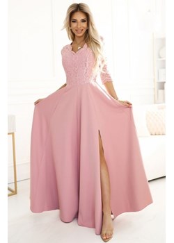 Numoco 309-13 AMBER elegancka długa koronkowa suknia z dekoltem ze sklepu intimiti.pl w kategorii Sukienki - zdjęcie 187881030