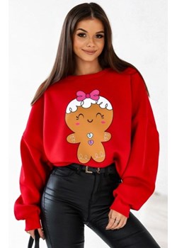 Świąteczna bluza damska ciasteczko czerwona ze sklepu intimiti.pl w kategorii Bluzy damskie - zdjęcie 187881252