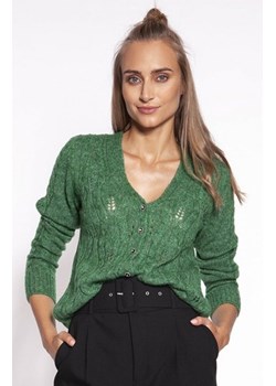 MKM SWE267 ażurowy, rozpinany sweterek damski zielony ze sklepu intimiti.pl w kategorii Swetry damskie - zdjęcie 187881293