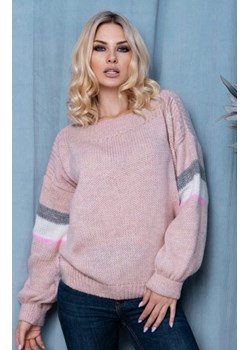 Luźny sweter damski brudny róż 30079 ze sklepu intimiti.pl w kategorii Swetry damskie - zdjęcie 187881340