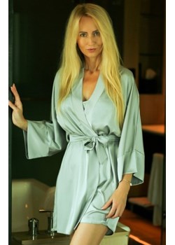 Kalimo satynowy szlafrok Panama srebrny ze sklepu intimiti.pl w kategorii Szlafroki damskie - zdjęcie 187881361