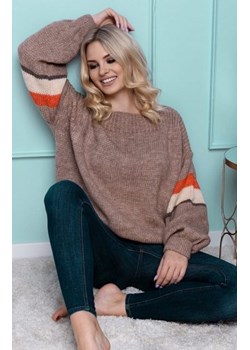 Luźny sweter damski cappucino 30079 ze sklepu intimiti.pl w kategorii Swetry damskie - zdjęcie 187881472