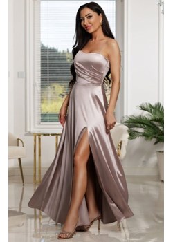 Elizabeth Nathalie długa satynowa sukienka szampan ze sklepu intimiti.pl w kategorii Sukienki - zdjęcie 187881534
