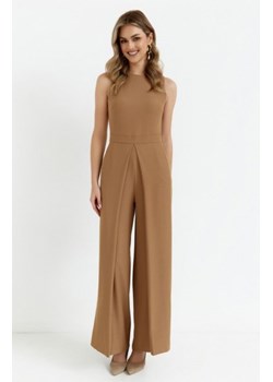 Makover kombinezon z szerokimi nogawkami beżowy K184 ze sklepu intimiti.pl w kategorii Kombinezony damskie - zdjęcie 187881564