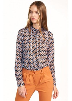 *Nife B136 wzorzysta bluzka z wiązaniem ze sklepu intimiti.pl w kategorii Bluzki damskie - zdjęcie 187881594