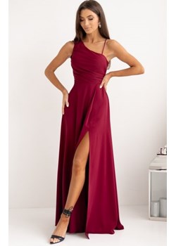 Duet Monako asymetryczna długa sukienka z wiązaniem bordowa ze sklepu intimiti.pl w kategorii Sukienki - zdjęcie 187881631