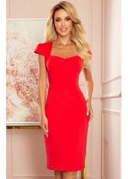 Numoco ołówkowa sukienka midi 318-1 czerwona ze sklepu intimiti.pl w kategorii Sukienki - zdjęcie 187881804