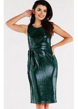 Ołówkowa zielona sukienka midi cekinowa A560 ze sklepu intimiti.pl w kategorii Sukienki - zdjęcie 187881814