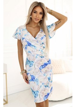 Numoco 479-8 NINA sukienka z kopertowym dekoltem, rękawkiem i paskiem ze sklepu intimiti.pl w kategorii Sukienki - zdjęcie 187882002