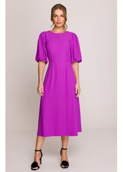 Stylove S399 sukienka z bufiastymi rękawami fioletowa ze sklepu intimiti.pl w kategorii Sukienki - zdjęcie 187882082