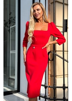 Bicotone elegancka dopasowana sukienka czerwona 264-02 ze sklepu intimiti.pl w kategorii Sukienki - zdjęcie 187882101
