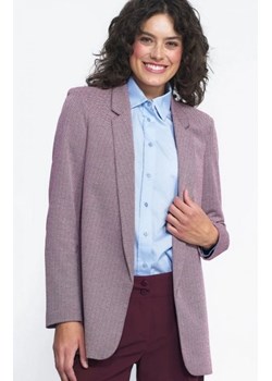 Niezapinany żakiet w bordową jodełkę ze sklepu intimiti.pl w kategorii Marynarki damskie - zdjęcie 187882170