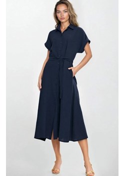 Nife S270 koszulowa sukienka midi granatowa ze sklepu intimiti.pl w kategorii Sukienki - zdjęcie 187882330