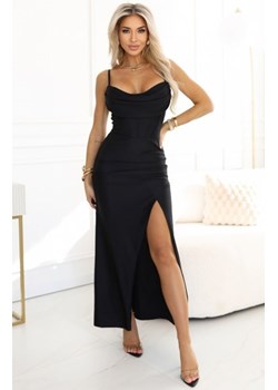 Numoco 638-1 długa gorsetowa satynowa sukienka z rozcięciem na nogę ze sklepu intimiti.pl w kategorii Sukienki - zdjęcie 187882502