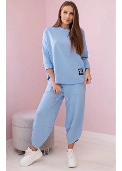 Komplet bawełniany bluza i spodnie błękitny ze sklepu intimiti.pl w kategorii Dresy damskie - zdjęcie 187882620