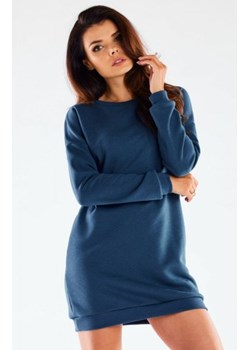 Dzianinowa niebieska mini sukienka M271 ze sklepu intimiti.pl w kategorii Sukienki - zdjęcie 187882792