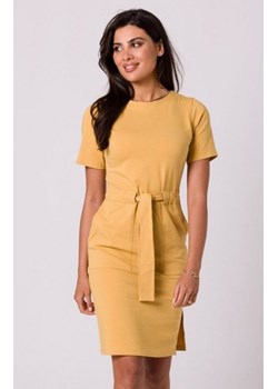 Bewear B263 dzienna bawełniana sukienka musztardowa ze sklepu intimiti.pl w kategorii Sukienki - zdjęcie 187882813
