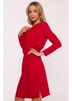 Stylove S428 sukienka z drapowanym dekoltem czerwona ze sklepu intimiti.pl w kategorii Sukienki - zdjęcie 187882850