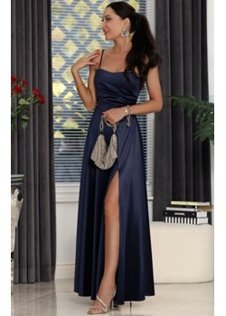 Elizabeth Nathalie długa satynowa sukienka granatowa ze sklepu intimiti.pl w kategorii Sukienki - zdjęcie 187882863