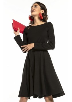 Tessita T287 rozkloszowana sukienka z paskiem czarna ze sklepu intimiti.pl w kategorii Sukienki - zdjęcie 187882881