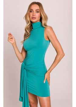 Moe sukienka mini z wiązanymi szarfami turkusowa M841 ze sklepu intimiti.pl w kategorii Sukienki - zdjęcie 187888544