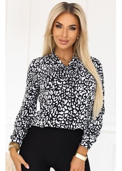 Numoco 140-28 biznesowa bluzka z długim rękawkiem i wiązaniem z przodu ze sklepu intimiti.pl w kategorii Bluzki damskie - zdjęcie 187888604