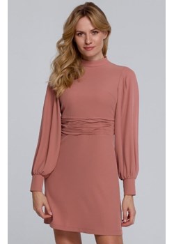 Sukienka z marszczonym paskiem brudny róż K078 ze sklepu intimiti.pl w kategorii Sukienki - zdjęcie 187888814