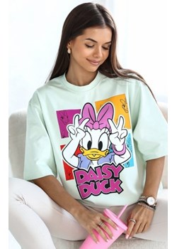Oversizowy t-shirt Daisy Duck pistacjowy ze sklepu intimiti.pl w kategorii Bluzki damskie - zdjęcie 187888862